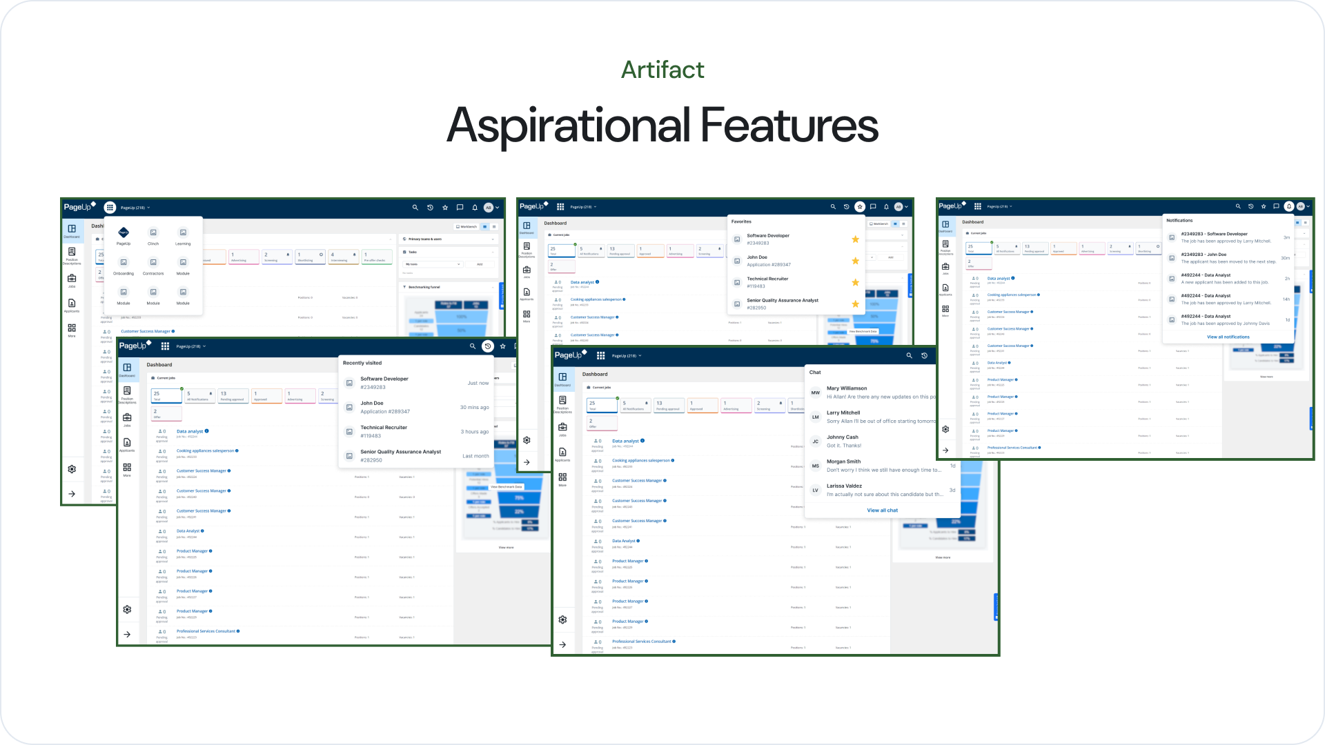 Aspirational Features UI mockups