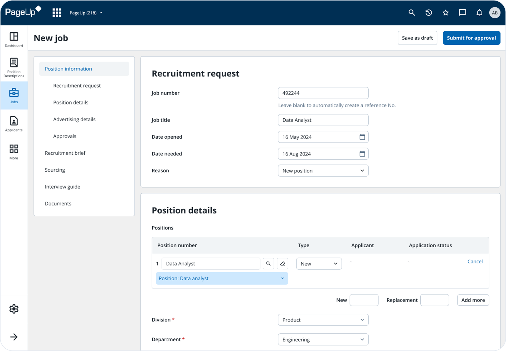 Card-Based Architecture - New job form