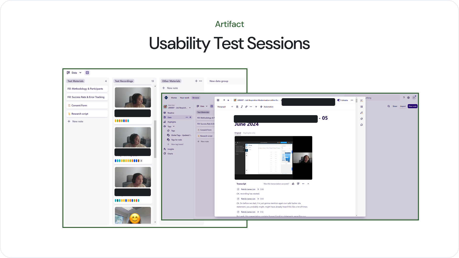 Usability Test Sessions