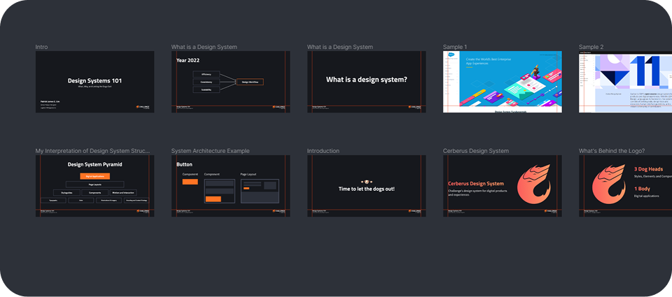 Design system presentation slides